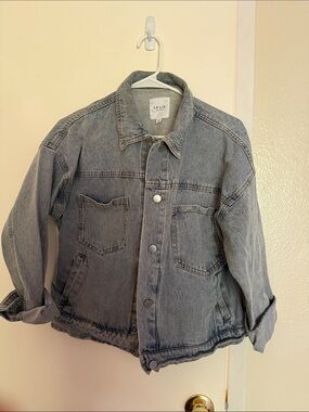 Le Lis Washed Light Blue Oversized Denim Jacket